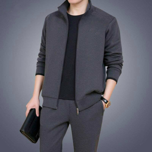Middle-aged and elderly sports suits men's plus size dad clothes spring and autumn middle-aged casual sweatshirts and sportswear two-piece set