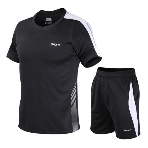 Sports suit men's summer fitness short-sleeved T-shirt men's quick-drying clothes running loose casual sportswear sports