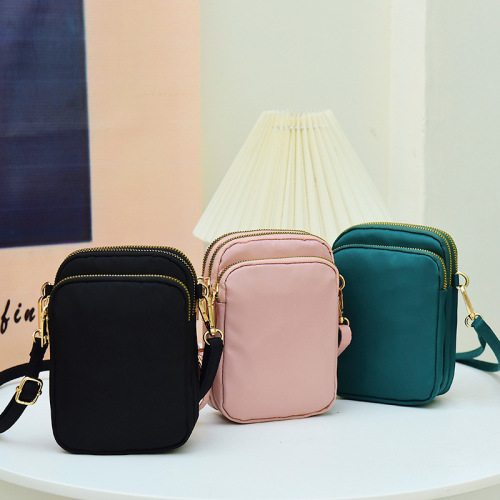 Mobile phone bag for women cross-body 2026 new mini small bag canvas bag trendy versatile vertical shoulder key coin purse