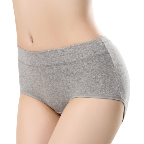 Solid color mid-rise cotton underwear for women Simple mid-rise large size women's underwear Pure cotton comfortable underwear for women wholesale