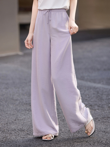 Xishijie Purple Wide Leg Pants Women's Summer Thin Section 2026 New High Waist Drape Straight Yamamoto Pants Casual Pants