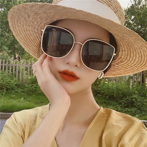 Sunglasses for Women  New Style Polarized Glasses Square Internet Celebrity Large Frame Round Face Slimming Small Sunglasses