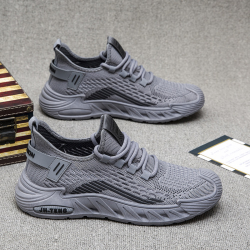 Cross-border large size men's shoes 2026 spring new mesh breathable sports shoes fashionable and versatile soft sole casual running shoes
