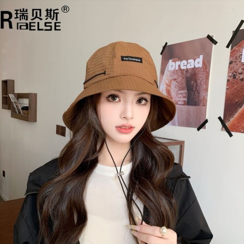 New fisherman hat for men and women in summer outdoor camping drawstring basin hat Japanese large brim sunshade casual sun protection waterproof hat