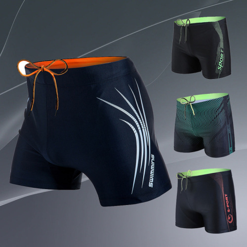 Cross-border boxer swimming trunks men's sports shorts beach pants fashion Amazon loose comfortable quick-drying hot spring swimming trunks