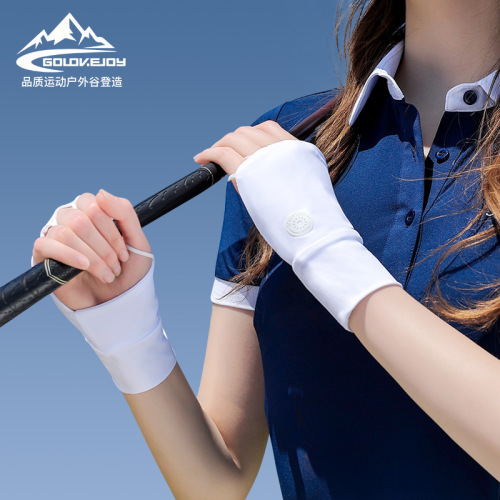 Summer new ice silk sun protection gloves for women golf outdoor sports ice half finger gloves thin breathable XG65