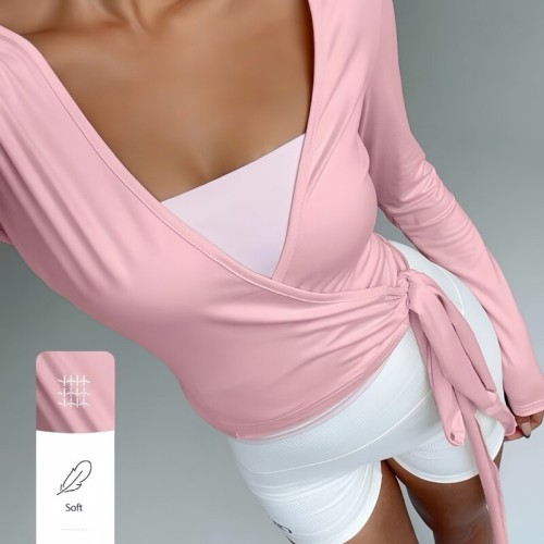 lulu's new long-sleeved cardigan yoga wear sports outdoor cover-up sun protection top strapped light jacket