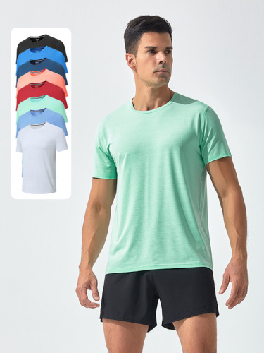 Sports short-sleeved quick-drying t-shirt for men summer casual running fitness top breathable loose t-shirt men's quick-drying shirt