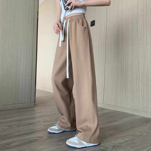 American Wide-Leg Cargo Pants for Boys and Girls, Summer Thin Version, Personality Leisure Drawstring Sports Casual Walking Pants for Boys and Girls