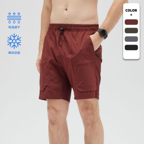 lulu spliced ​​men's quick-drying shorts marathon sports shorts men's breathable fitness wear casual basketball training pants