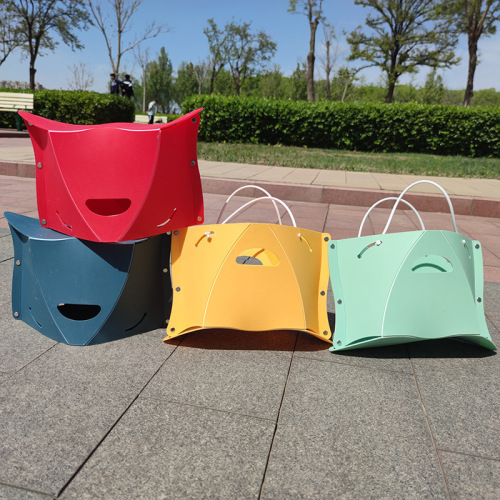 Card folding stool Outdoor camping fishing multifunctional portable hand basket Folding stool portable plastic stool