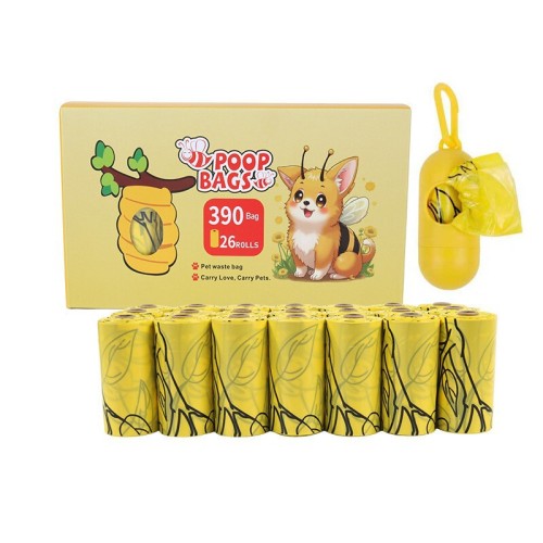New bee-themed hanging flower scented high-thickness and tough pet waste bag that is biodegradable