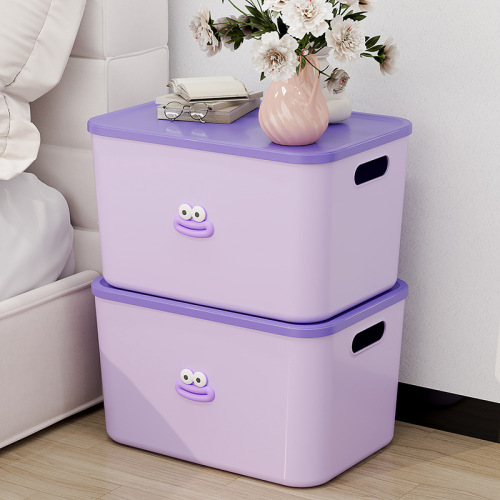 Storage box with lid, plastic underwear, socks, clothing storage box, clothes storage box, desktop purple storage basket