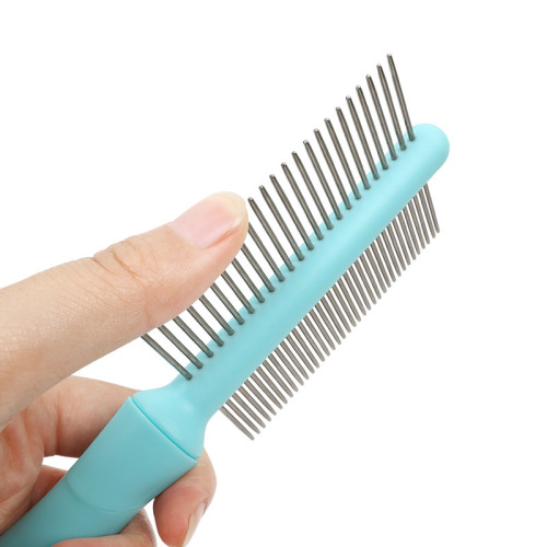 Pet comb factory customized dog grooming comb double row of dense teeth to remove floating hair daily grooming brush