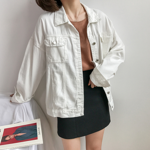 Real photo quality inspection solid color denim shirt small coat