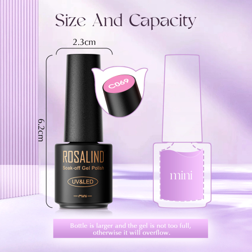 ROSALIND Gel Nail Polish Set, 80 PCS Gel polish Set with Base Coat No Wipe Top Coat Matte Top Coat Nail Polish Set 