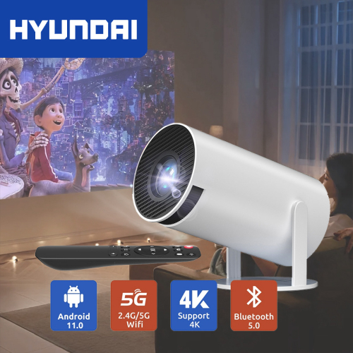 HYUNDAI HY300 โปรเจคเตอร์ 4K Android 11.0 LCD 1280P x 720P Ultra HD WIFIบลูทูธโฮมเธียเตอร์โปรเจคเตอร์4K Wif