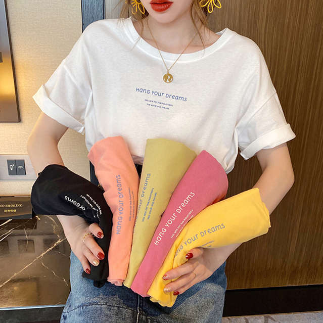 Short sleeve t-shirt female 2021 new summer Korean loose bottomed shirt half sleeve T-shirt fashion