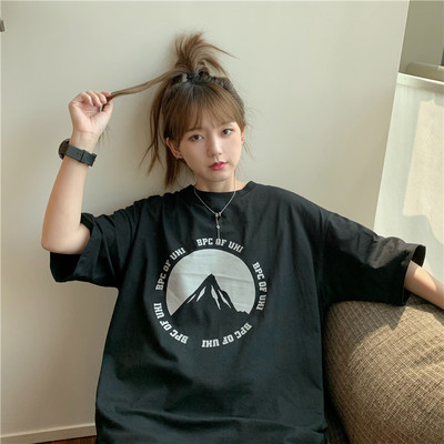 2021 new Korean versatile printed short sleeve T-shirt for women