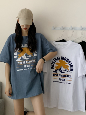 Summer 2021 new underclothes disappear T-shirt women's ins large loose medium length half sleeve top fashion