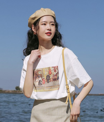  summer new Korean loose and versatile short sleeve T-shirt for women