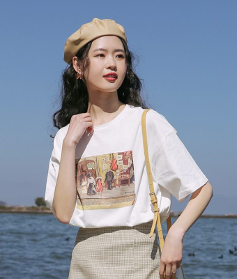 2021 summer new Korean loose and versatile short sleeve T-shirt for women