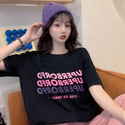 Hong Kong style girl loose short sleeve T-shirt