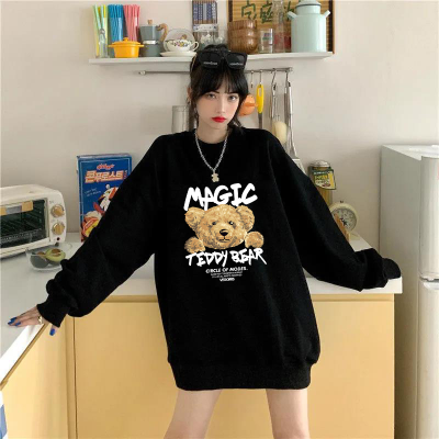 Autumn and winter round neck Plush sweater loose Korean top schoolgirl Harajuku style and foreign style