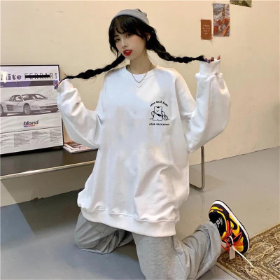 Round neck thin sweater loose Korean top schoolgirl Harajuku style foreign style