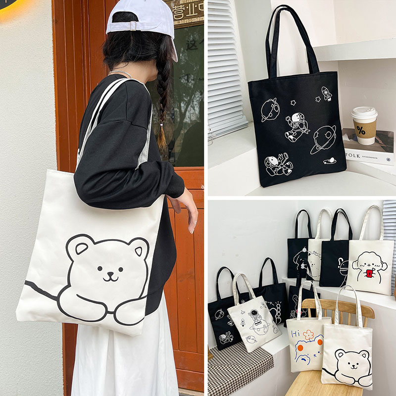New printing creative cartoon butter cloth bag fashion shopping bag fixed printing advertising bag