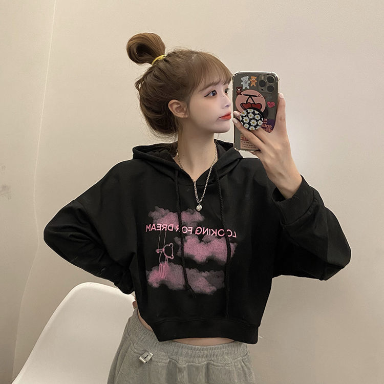 Short Japanese hooded sweater new women's top