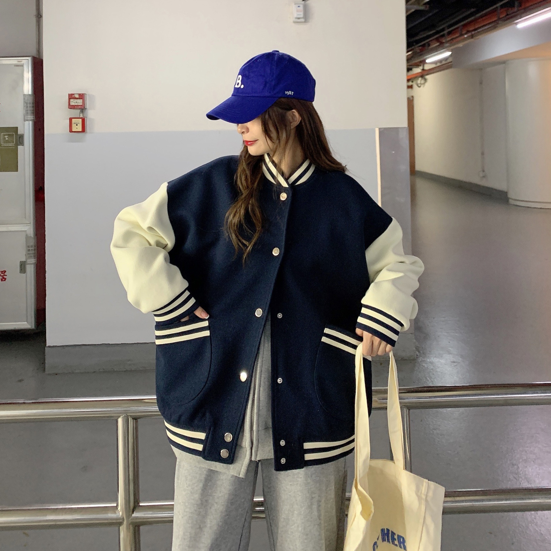 Korean version baseball suit women's wear spring and autumn versatile couple wear ins fashion new Harajuku style fried Street coat jacket cardigan