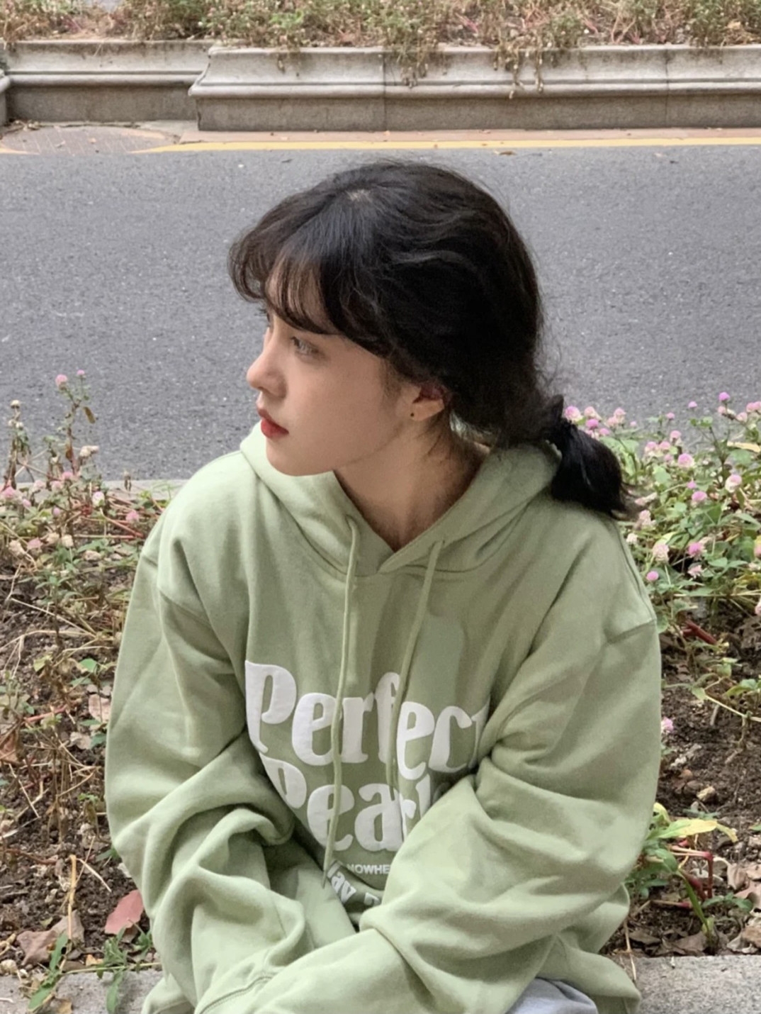 Spring and Autumn New Korean version ins loose lazy wind oversize white aging Avocado Green Hoodie women