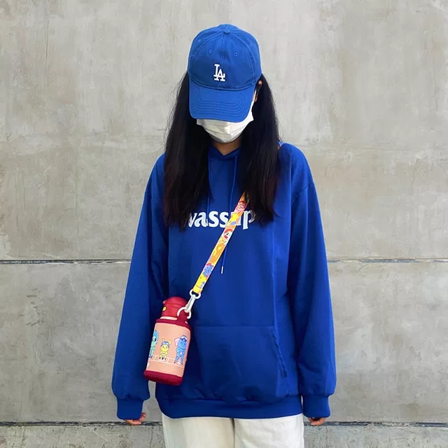 Klein Blue Letter Hoodie couple loose new spring and autumn BF lazy long sleeve top