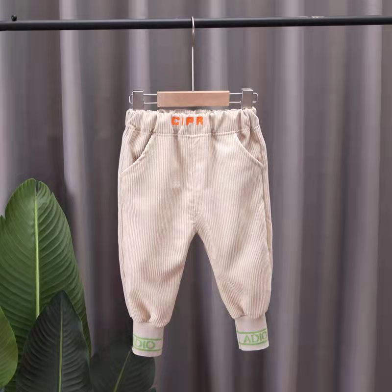 Children's spring and autumn clothes boys' pants  new foreign style trousers spring middle and small children's Korean corduroy casual pants