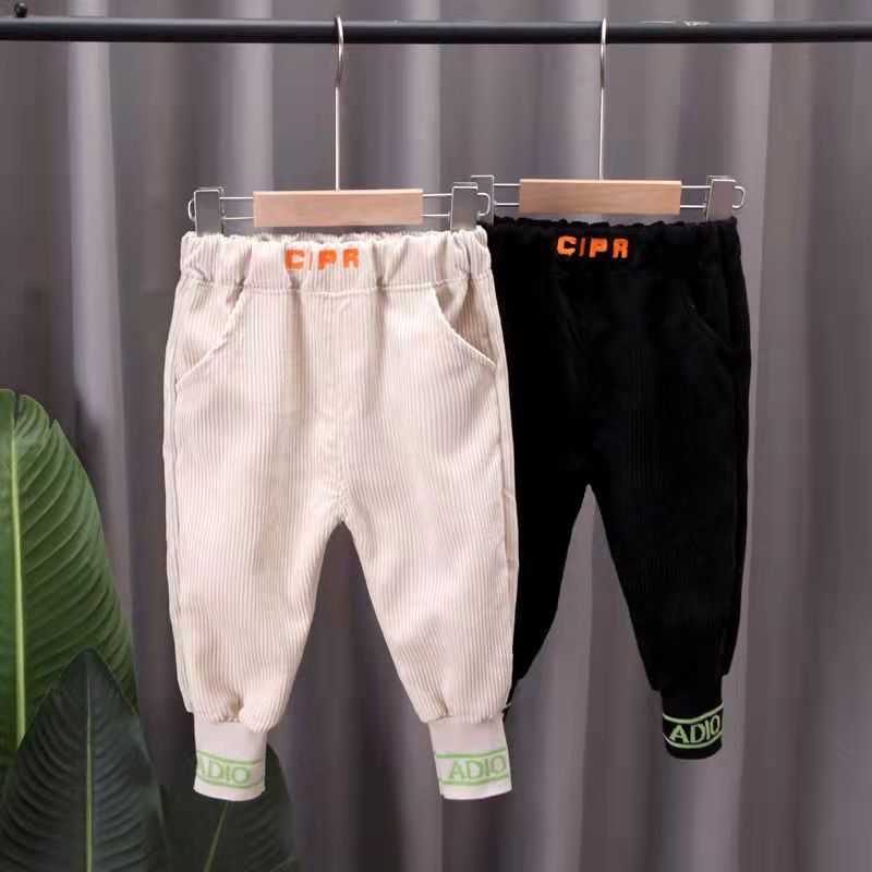 Children's spring and autumn clothes boys' pants  new foreign style trousers spring middle and small children's Korean corduroy casual pants