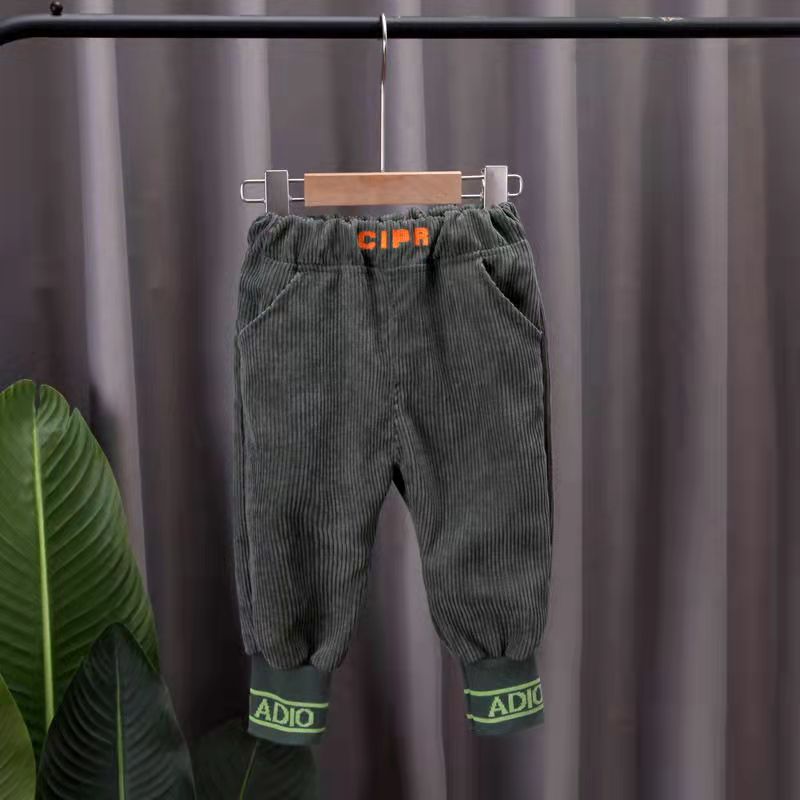 Children's spring and autumn clothes boys' pants  new foreign style trousers spring middle and small children's Korean corduroy casual pants