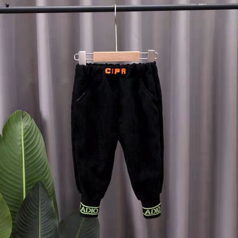 Children's spring and autumn clothes boys' pants  new foreign style trousers spring middle and small children's Korean corduroy casual pants