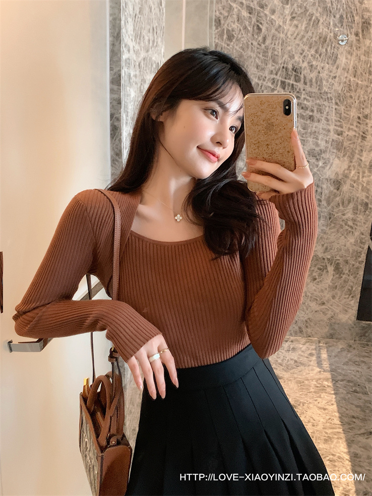 Early autumn fitted wool sweater