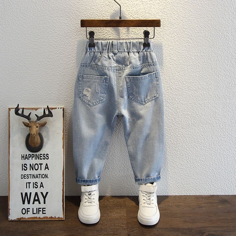 Children's wear boys' pants spring 2021 new children's foreign style Korean spring pants spring jeans fashion