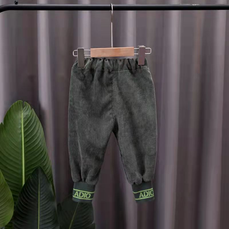 Children's spring and autumn clothes boys' pants  new foreign style trousers spring middle and small children's Korean corduroy casual pants