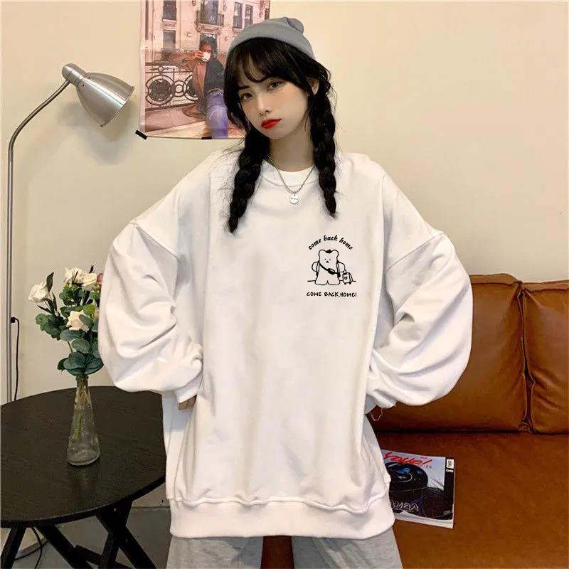 Round neck thin sweater loose Korean top schoolgirl Harajuku style foreign style