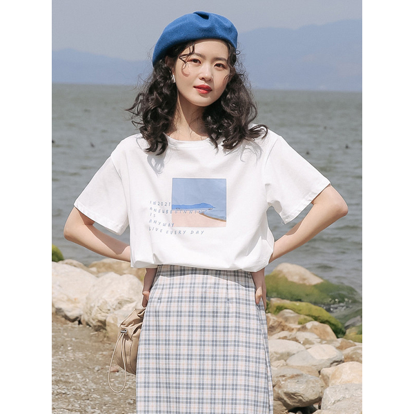  summer new Korean loose and versatile short sleeve T-shirt for women