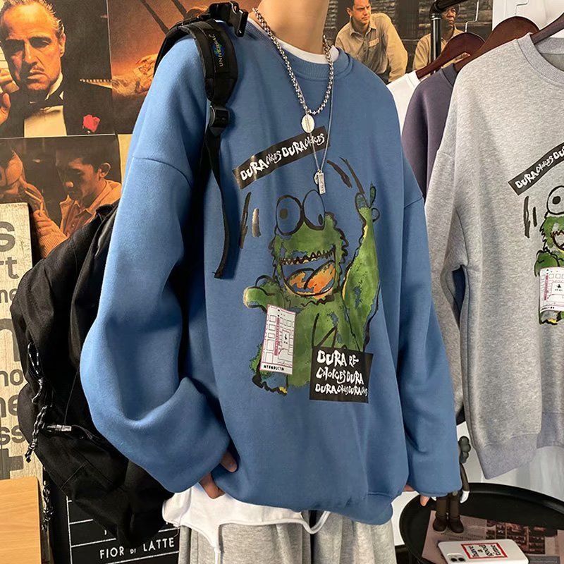 Autumn and winter round neck sweater loose Korean top female student Harajuku style foreign style versatile sweater
