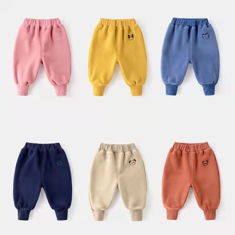 Baby thickened pants winter clothes baby plush pants new foreign style children's casual pants autumn and winter men's warm pants women's