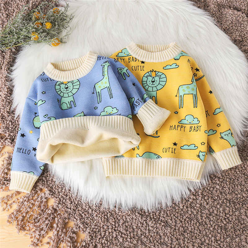 Baby sweater Plush autumn winter girls' sweater Pullover boys' warm coat baby primary and secondary school children's sweater