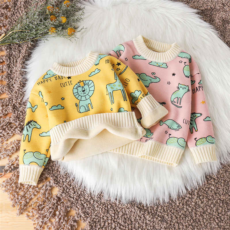 Baby sweater Plush autumn winter girls' sweater Pullover boys' warm coat baby primary and secondary school children's sweater