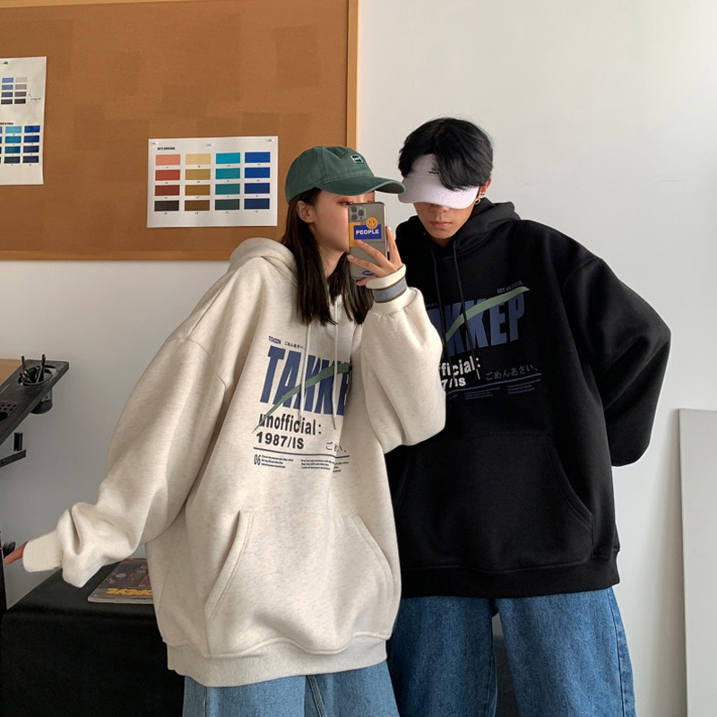Cotton autumn Hooded Sweater female student Korean loose thin top autumn coat
