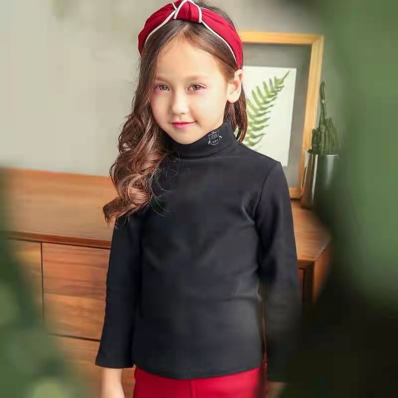 Children's wear 2020 new autumn and winter girls' warm T-shirt children's top spring and autumn and winter long sleeve baby high collar bottom shirt