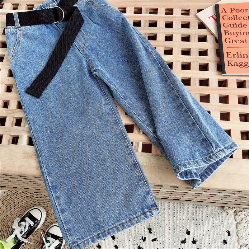 Children's Wide Leg Pants Girls' jeans 2020 spring and autumn new baby girl temperament pants loose and versatile straight pants